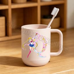 Sailor Moons Toothbrush Cup Girls Kawaii Letter A-Z Gargle Mug Women Travel Portable Water Cups Kids Bathroom Accessories Gift
