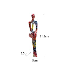 Abstract Thinker Figurine Set of 3, Colorful Modern Resin Sculpture for Bookshelf Decor & Office Desk, Unique Home Art Statue