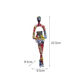 Abstract Thinker Figurine Set of 3, Colorful Modern Resin Sculpture for Bookshelf Decor & Office Desk, Unique Home Art Statue