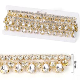 1Yard-90cm HotFix Glass Rhinestone Ribbon Crystal MultiColor Chain DIY Crafts Clothing Shoes Decoration
