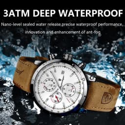 POEDAGAR Casual Trendy Man Quartz Watch Date Waterproof Chronograph Luminous Men Watch Sports Male Stylish Leather Men's Watches
