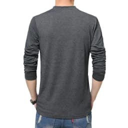 BROWON Brand Autumn Mens T Shirts Fashion 2026 Streetwear Long Sleeve V Neck Color Patchwork Cotton T Shirt Men