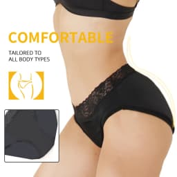 4-Layer Leak proof Menstrual Panties Moderate Fast Absportion Postpartum Belly Support Briefs With Lace Design Reusable
