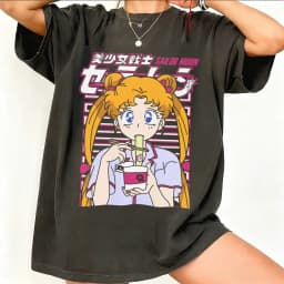 Sailor Moon Retro 90s Anime Graphic T Shirt Summer Cotton Men Women Tee Streetwear Casual Trend Short Sleeve Couple Hip Hop Top