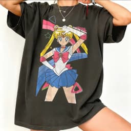 Sailor Moon Retro 90s Anime Graphic T Shirt Summer Cotton Men Women Tee Streetwear Casual Trend Short Sleeve Couple Hip Hop Top