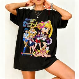 Sailor Moon Retro 90s Anime Graphic T Shirt Summer Cotton Men Women Tee Streetwear Casual Trend Short Sleeve Couple Hip Hop Top