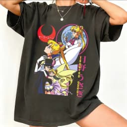 Sailor Moon Retro 90s Anime Graphic T Shirt Summer Cotton Men Women Tee Streetwear Casual Trend Short Sleeve Couple Hip Hop Top