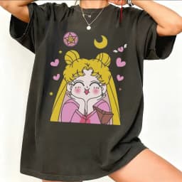Sailor Moon Retro 90s Anime Graphic T Shirt Summer Cotton Men Women Tee Streetwear Casual Trend Short Sleeve Couple Hip Hop Top