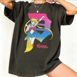 Sailor Moon Retro 90s Anime Graphic T Shirt Summer Cotton Men Women Tee Streetwear Casual Trend Short Sleeve Couple Hip Hop Top