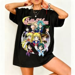 Sailor Moon Retro 90s Anime Graphic T Shirt Summer Cotton Men Women Tee Streetwear Casual Trend Short Sleeve Couple Hip Hop Top