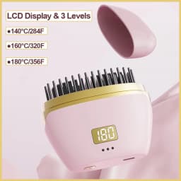 Upgraded Version Wireless LCD Straightening Comb Portable USB Charging Hair Straightener Comb for Smooth Styling Hair Styler