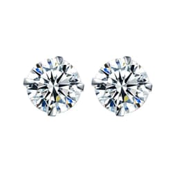 Men's Zircon Silver Color Stud Earrings Hip Hop Rhinestone Earring For Women Men's Street Jewelry Elegant Fashion Accessories