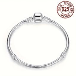 Handmade Original Fine Jewelry 925 Silver Charm Bracelet Soft Smooth Snake Bone Bracelets for Women