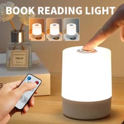 LED Table Lamp Remote Control Reading Light Touch Dimmable USB Rechargeable Lamp Three Colors Bedroom Bedside Lamp Night Light