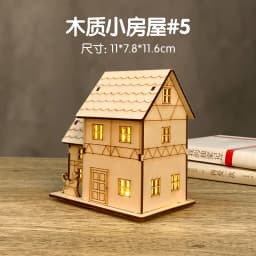 3D Wooden Puzzle Model Christmas LED Light Wood House Luminous Cabin for Home Decor Log House DIY Gift Window Decoration