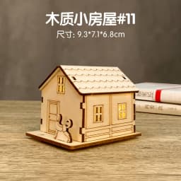 3D Wooden Puzzle Model Christmas LED Light Wood House Luminous Cabin for Home Decor Log House DIY Gift Window Decoration