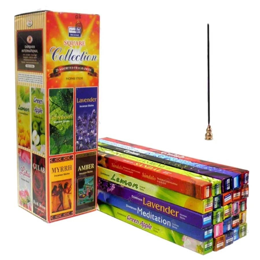 Y Natural 10/25 Mixed Box/Pack India Incense Sticks Sandalwood White Sage Tibetan Scented Yoga Indoor Air Purifying Aromatherapy