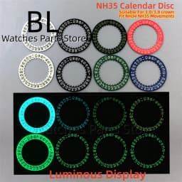 NH35 Luminous Watch Calendar Disc Black White Green Blue Date Wheel For NH34 NH35 MovementS Modified Repair ToolS 3.0/3.8 Crown