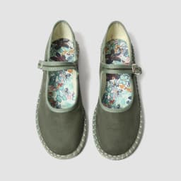 Printed Insole Stitching Velvet Mary Janes Shoes Women High Quality Pleuche Red Ballet Flats Shoes Ladies Casual Cloth Footwear