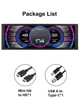 7.84 Inch HD Mini Monitor USB-C IPS Stretched Bar LCD Display for Computer Laptop Aida64 CPU GPU Monitoring Secondary Screen