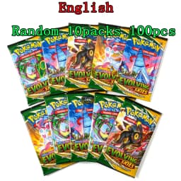 10 Packs Pokémon Bright Stars151 Prismatic Evolutions PALDEAN FATES English Edition Battle Reinforcement Trading Cards Gift Set