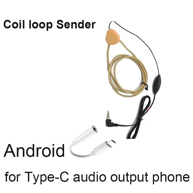 Skin Color Coil Loop Audio Sender Inductive Transmitter Induction Earphone 3.5" Jack for 108B Earpiece Voice Hearing Aid Android
