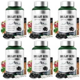 Shilajit Ultra with L-Arginine for Natural Energy and Vitality 60 Capsules Non-GMO Endurance Stamina Antioxidant Supplement