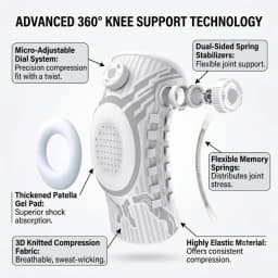 Sweat Wicking Adjustable Joint Recovery Professional Knee Brace Meniscus Patella Protector Powerlifting Hiking Football Home Gym