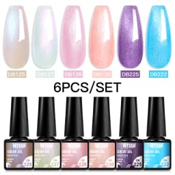 Mtssii 6PCS/Set Nude Color Gel Nail Polish Set 150 Colors Glitter Semi Permanent UV Led Gel Varnish Soak Off Nail Gel Art Design
