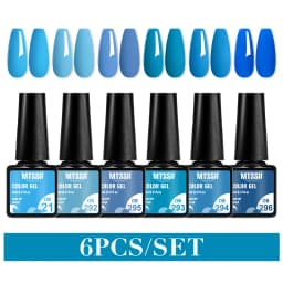 Mtssii 6PCS/Set Nude Color Gel Nail Polish Set 150 Colors Glitter Semi Permanent UV Led Gel Varnish Soak Off Nail Gel Art Design