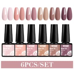 Mtssii 6PCS/Set Nude Color Gel Nail Polish Set 150 Colors Glitter Semi Permanent UV Led Gel Varnish Soak Off Nail Gel Art Design