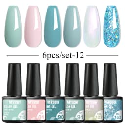 Mtssii 6PCS/Set Nude Color Gel Nail Polish Set 150 Colors Glitter Semi Permanent UV Led Gel Varnish Soak Off Nail Gel Art Design