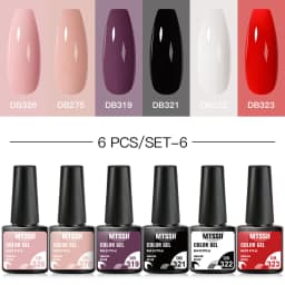 Mtssii 6PCS/Set Nude Color Gel Nail Polish Set 150 Colors Glitter Semi Permanent UV Led Gel Varnish Soak Off Nail Gel Art Design
