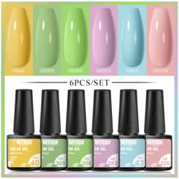 Mtssii 6PCS/Set Nude Color Gel Nail Polish Set 150 Colors Glitter Semi Permanent UV Led Gel Varnish Soak Off Nail Gel Art Design