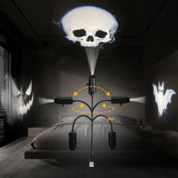 USB Projector Light Halloween Ghost Skull Night Light Switchable Pattern LED Projector Lamp for Room Ceiling Window Wall Decor