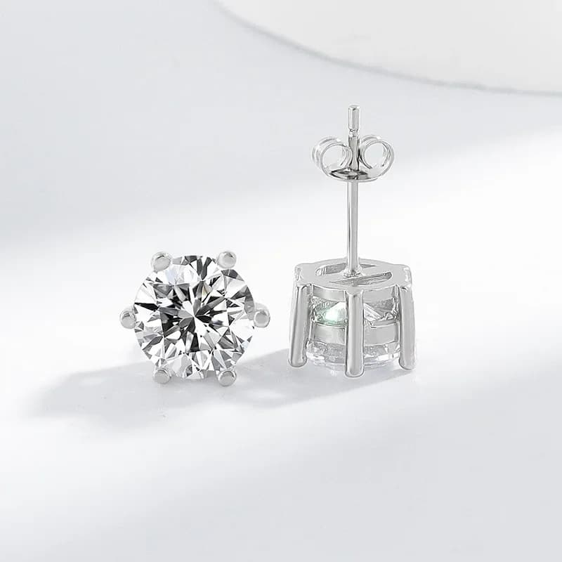 5-9MM Moissanite Earring 925 Sterling Silver Plated with 18k White Gold Stud Earrings For Women Jewelry