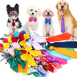 50PCS Bulk Dog Bowtie Small Dog Puppy Neckties Solid Adjustable Bow Tie For Large DogsTies Elastic Dand Pet Accessories