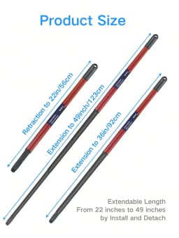 1*Extendable Spin Mop Handle + 1*Triangle Base Compatible with O-Cedar and Vileda, Replacement Parts Fits For 1 Tank System