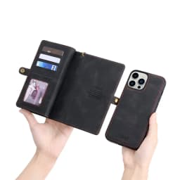 Luxury Leather Zipper Wallet Card Slot Phone Case for iPhone 17 Pro Max Air 16 E 15 14 13 12 11 X XS Max Flip Purse Stand Cover
