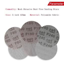 50Pcs/box 5 Inch 125mm Sandpaper Autonet Mesh Sanding Discs Dust Free Anti-blocking 80/120/180/240/320 Grits For Wood Sanding