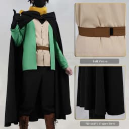 HOLOUN Natsuki Subaru Cosplay Costume Zero Anime Black Cloak Vest T-shirt Pants Scarf XS-3XL