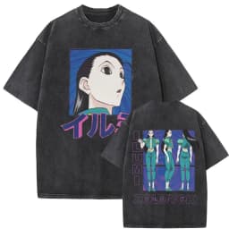 Washed Vintage Anime Hunter X Hunter T-shirt Hisoka Graphic T Shirt Men Women Casual Oversized Cotton T-shirts Short Sleeve Tops