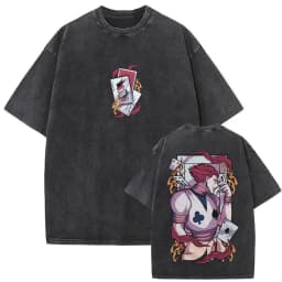 Washed Vintage Anime Hunter X Hunter T-shirt Hisoka Graphic T Shirt Men Women Casual Oversized Cotton T-shirts Short Sleeve Tops