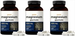 Pure Magnesium Glycinate 500mg Capsules with Vitamin C Supports Relaxation Muscle Nerve Health Bone Support 240 Capsules