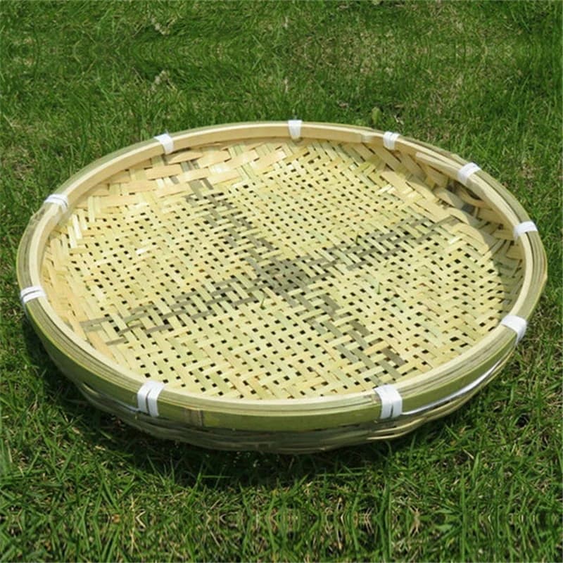 handmade bamboo woven perforated bamboo screen large hole fine hole household dry tea round bamboo board dustpan rice screen