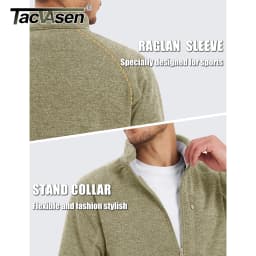 TACVASEN Full Zip Knitted Sweater Mens Stylish High Quality Soft Warm Fleece Jacket Spring Hiking Sports Casual Coat Male