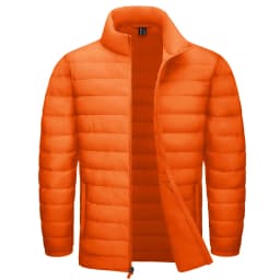 TACVASEN Stand Collar Lightweight Puffer Jackets Mens Quilted Jacket Water Resistant Ripstop Down Insulated Windbreaker Coats