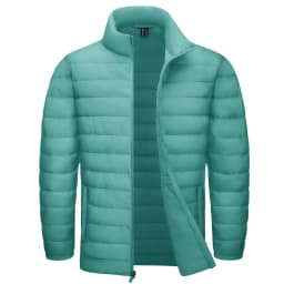 TACVASEN Stand Collar Lightweight Puffer Jackets Mens Quilted Jacket Water Resistant Ripstop Down Insulated Windbreaker Coats