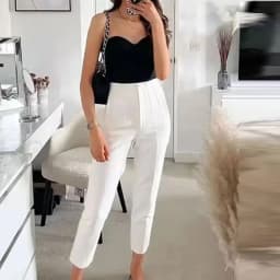 HXAO Ladies Pants Office Wear Black Pink White Pants for Women Fashion High waist Formal Pants Office outfits Pencil Trousers