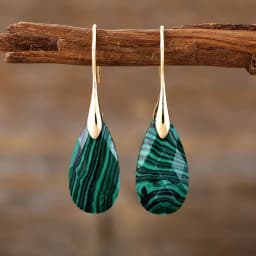 Classic Natural Stones Waterdrop Woman Hook Drop Earrings Ethnic Semiprecious Stone Designer Crystal Jewelry Gifts